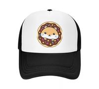 JYKJUEDZ Baseball Cap Hamster Loves Chocolate Donuts Fashion Mesh Adjustable Hip Hop Summer Unisex Baseball Polychromatic