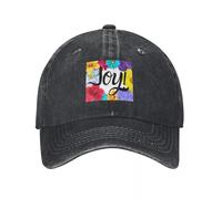 JYKJUEDZ Baseball Cap Joy! on Bright Floral Background Icon Hard Luxury Man Big Size Female Men's