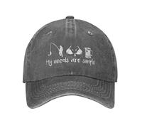 JYKJUEDZ Baseball Cap My Needs are Simple Unisex Fishing Boobs Beer Fisher Cotton Casual Outdoor Running Golf Soft Snapback