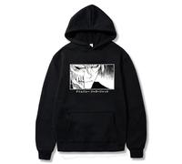 JYKJUEDZ Harajuku Kurosaki Ichigo Bleach Japan Anime Men's Funny Cartoon Split Face High Street Long Sleeve Casual Sweatshirts White