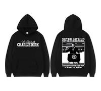 JYKJUEDZ Justice for Charlie Kirk Freestyle Sweatshirt Harajuku Trendy Hoodie Autumn/Winter Men's Women's Comfortable Hoodie White