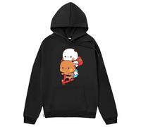 JYKJUEDZ Panda and Brownie Bear Couple Bike Riding Hoodie Bubu and Dudu Print Kawaii Cute Women Long Sleeve Winter Plus Size Swaetshirt White