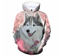 JYKJUEDZ Siberian Husky Cute Dog Casual 3D Printed Men Women Streetwear Autumn Long Sleeve Sweatshirts Children Coat White