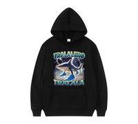 JYKJUEDZ Tralalero Tralala Tung Tung Sahur Bomber Crocodile Fun Meme Italian Brainrot Hoodie Casual Men's Sweatshirt Fashion White