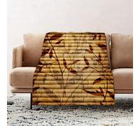 JYLYZZIN Fleece Blanket | Soft Cozy Flannel Throw Blanket | Perfect for Home, Bedroom, Sleepovers & Camping,Light Golden bamboo Background great for any project. e of leaves background.,100x130cm