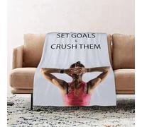 JYLYZZIN Fleece Blanket | Soft Cozy Flannel Throw Blanket | Perfect for Home, Bedroom, Sleepovers & Camping,Back view of beautiful young person wearing red sportswear bra on grey backgroun,130x150cm
