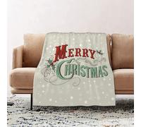 JYLYZZIN Fleece Blanket | Soft Cozy Flannel Throw Blanket | Perfect for Home, Bedroom, Sleepovers & Camping,Christmas Theme Image, Xmas Stars and Snowflakes Background with Stylized Retro,100x130cm