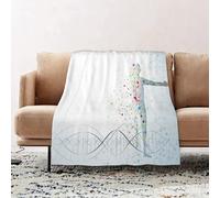 JYLYZZIN Fleece Blanket | Soft Cozy Flannel Throw Blanket | Perfect for Home, Bedroom, Sleepovers & Camping,Human Anatomy, Digital Psychedelic Molecule Body from Human DNA Genetic He,100x130cm