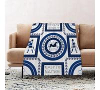 JYLYZZIN Fleece Blanket | Soft Cozy Flannel Throw Blanket | Perfect for Home, Bedroom, Sleepovers & Camping,Seamless pattern with ancient greek letters horses fighting people and ornament.,100x130cm