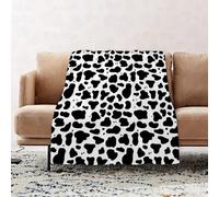 JYLYZZIN Fleece Blanket | Soft Cozy Flannel Throw Blanket | Perfect for Home, Bedroom, Sleepovers & Camping,Cow Print,Cattle Skin Pattern with Scattered Spots Animal Hide Plain and Pasture,100x130cm