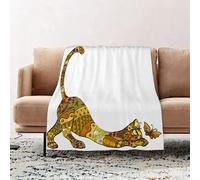 JYLYZZIN Fleece Blanket | Soft Cozy Flannel Throw Blanket | Perfect for Home, Bedroom, Sleepovers & Camping,cat and butterfly,100x130cm