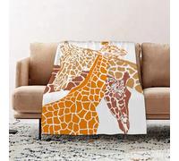 JYLYZZIN Fleece Blanket | Soft Cozy Flannel Throw Blanket | Perfect for Home, Bedroom, Sleepovers & Camping,Giraffe colored heads,100x130cm