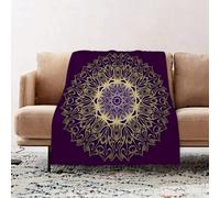 JYLYZZIN Fleece Blanket | Soft Cozy Flannel Throw Blanket | Perfect for Home, Bedroom, Sleepovers & Camping,Design Floral Mandala Ornament. Illustration. For Coloring Book Greeting Card In,100x130cm
