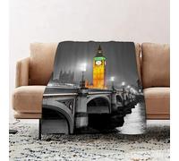 JYLYZZIN Fleece Blanket | Soft Cozy Flannel Throw Blanket | Perfect for Home, Bedroom, Sleepovers & Camping,London, Big Ben and Westminster Bridge i,100x130cm
