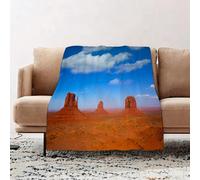 JYLYZZIN Fleece Blanket | Soft Cozy Flannel Throw Blanket | Perfect for Home, Bedroom, Sleepovers & Camping,Monument Valley in the Wild West Historic American countries and Sky Phot,100x130cm