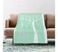 JYLYZZIN Fleece Blanket | Soft Cozy Flannel Throw Blanket | Perfect for Home, Bedroom, Sleepovers & Camping,Magic Magic Tree with Stars and Moon Hanging on The Branches S,100x130cm