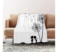 JYLYZZIN Fleece Blanket | Soft Cozy Flannel Throw Blanket | Perfect for Home, Bedroom, Sleepovers & Camping,Dandelion blowball botanical plant fluffy flying seeds. Decorative blooming dand,100x130cm