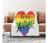 JYLYZZIN Fleece Blanket | Soft Cozy Flannel Throw Blanket | Perfect for Home, Bedroom, Sleepovers & Camping,Grunge rainbow heart with lettering isolated on white background. Gay pride symb,100x130cm