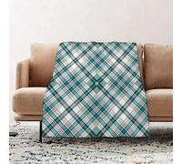 JYLYZZIN Fleece Blanket | Soft Cozy Flannel Throw Blanket | Perfect for Home, Bedroom, Sleepovers & Camping,Checkered vintage fashion in an English country house style with a modern look i,100x130cm