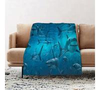 JYLYZZIN Fleece Blanket | Soft Cozy Flannel Throw Blanket | Perfect for Home, Bedroom, Sleepovers & Camping,Sea animals l fantasy sea ocean fish shark underwater world,100x130cm