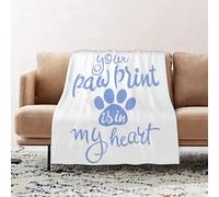 JYLYZZIN Fleece Blanket | Soft Cozy Flannel Throw Blanket | Perfect for Home, Bedroom, Sleepovers & Camping,Quote,Animal Lovers Concept Your Paw Print is in My He,130x150cm