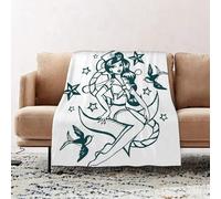 JYLYZZIN Fleece Blanket | Soft Cozy Flannel Throw Blanket | Perfect for Home, Bedroom, Sleepovers & Camping,Handsome anime girl posing printable vector,100x130cm