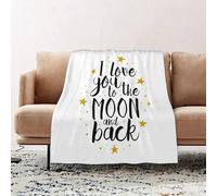 JYLYZZIN Fleece Blanket | Soft Cozy Flannel Throw Blanket | Perfect for Home, Bedroom, Sleepovers & Camping,Love,I Love You to The Moon and Back Doodle Stars Hand Writing,100x130cm