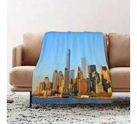 JYLYZZIN Fleece Blanket | Soft Cozy Flannel Throw Blanket | Perfect for Home, Bedroom, Sleepovers & Camping,New York City Skyline USA Buildings Skyscrapers Skyscrapers Modern Urban Life,100x130cm