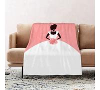 JYLYZZIN Fleece Blanket | Soft Cozy Flannel Throw Blanket | Perfect for Home, Bedroom, Sleepovers & Camping,Decorations for the bridal shower, Wedding dress with flowers. Abstract blurred,130x150cm