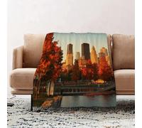 JYLYZZIN Fleece Blanket | Soft Cozy Flannel Throw Blanket | Perfect for Home, Bedroom, Sleepovers & Camping,Buildings in the old port of Montreal early in the morning during fall season,100x130cm