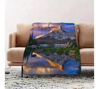 JYLYZZIN Fleece Blanket | Soft Cozy Flannel Throw Blanket | Perfect for Home, Bedroom, Sleepovers & Camping,Cathedral Peak in The Toulumne ows Area Idyllic Evening International Landmark,130x150cm