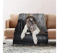 JYLYZZIN Fleece Blanket | Soft Cozy Flannel Throw Blanket | Perfect for Home, Bedroom, Sleepovers & Camping,english bulldog morden style,100x130cm