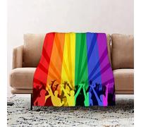 JYLYZZIN Fleece Blanket | Soft Cozy Flannel Throw Blanket | Perfect for Home, Bedroom, Sleepovers & Camping,Pride Decorations,People Celebrating International Day for LGBT Community Colorf,100x130cm