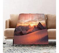 JYLYZZIN Fleece Blanket | Soft Cozy Flannel Throw Blanket | Perfect for Home, Bedroom, Sleepovers & Camping,Lake Decor, sunrise in the Swiss Alps with a magical view of the natural mountai,100x130cm