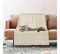 JYLYZZIN Fleece Blanket | Soft Cozy Flannel Throw Blanket | Perfect for Home, Bedroom, Sleepovers & Camping,hand-drawn kitty face portrait illustration,130x150cm