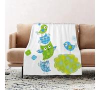 JYLYZZIN Fleece Blanket | Soft Cozy Flannel Throw Blanket | Perfect for Home, Bedroom, Sleepovers & Camping,illustration of funny birds in cartoon style. vector,100x130cm