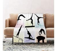 JYLYZZIN Fleece Blanket | Soft Cozy Flannel Throw Blanket | Perfect for Home, Bedroom, Sleepovers & Camping,illustration of several gymnastic moves in pastel colored boxes.,100x130cm