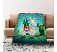 JYLYZZIN Fleece Blanket | Soft Cozy Flannel Throw Blanket | Perfect for Home, Bedroom, Sleepovers & Camping,Illustration of a cute llama,100x130cm