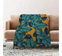 JYLYZZIN Fleece Blanket | Soft Cozy Flannel Throw Blanket | Perfect for Home, Bedroom, Sleepovers & Camping,hand painted watercolor botanical leaves pattern seamless tropical pattern ornam,100x130cm