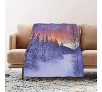 JYLYZZIN Fleece Blanket | Soft Cozy Flannel Throw Blanket | Perfect for Home, Bedroom, Sleepovers & Camping,Hippie Tapestry, Winter, frozen river in a winter landscape Finnish Lapland in t,100x130cm