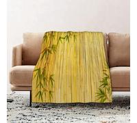 JYLYZZIN Fleece Blanket | Soft Cozy Flannel Throw Blanket | Perfect for Home, Bedroom, Sleepovers & Camping,Light Golden bamboo Background great for any project. e of bamboo-leaves backgro,100x130cm