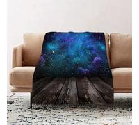 JYLYZZIN Fleece Blanket | Soft Cozy Flannel Throw Blanket | Perfect for Home, Bedroom, Sleepovers & Camping,Galaxy, view of the outer space from the rustic blue stellar nebula bridge,100x130cm