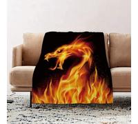 JYLYZZIN Fleece Blanket | Soft Cozy Flannel Throw Blanket | Perfect for Home, Bedroom, Sleepovers & Camping,Flame Flame Texture For Strange Shape Fire Background Flame meat that is burned,100x130cm