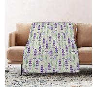 JYLYZZIN Fleece Blanket | Soft Cozy Flannel Throw Blanket | Perfect for Home, Bedroom, Sleepovers & Camping,Lavender, botanical pattern with aromatherapy fresh herbs theme,100x130cm