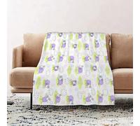 JYLYZZIN Fleece Blanket | Soft Cozy Flannel Throw Blanket | Perfect for Home, Bedroom, Sleepovers & Camping,Doodle, Cute sheep with clouds built from happy animals kids stitches,100x130cm