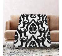 JYLYZZIN Fleece Blanket | Soft Cozy Flannel Throw Blanket | Perfect for Home, Bedroom, Sleepovers & Camping,Ikat ogee damask vector seamless pattern. Damask background for fabric print or,130x150cm