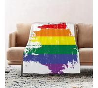 JYLYZZIN Fleece Blanket | Soft Cozy Flannel Throw Blanket | Perfect for Home, Bedroom, Sleepovers & Camping,Flag Pride Rainbow Lgbt Lesbian. Vector hand drawn LGBT concept.,100x130cm