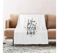 JYLYZZIN Fleece Blanket | Soft Cozy Flannel Throw Blanket | Perfect for Home, Bedroom, Sleepovers & Camping,Love You To The Moon And Back - Vector love inspirational quote. Hand lettering,100x130cm