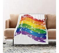 JYLYZZIN Fleece Blanket | Soft Cozy Flannel Throw Blanket | Perfect for Home, Bedroom, Sleepovers & Camping,grungy Rainbow Gay Pride Flag,100x130cm