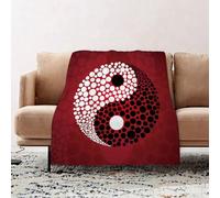 JYLYZZIN Fleece Blanket | Soft Cozy Flannel Throw Blanket | Perfect for Home, Bedroom, Sleepovers & Camping,yin yang symbol with star burst vector also available in my portfolio,100x130cm
